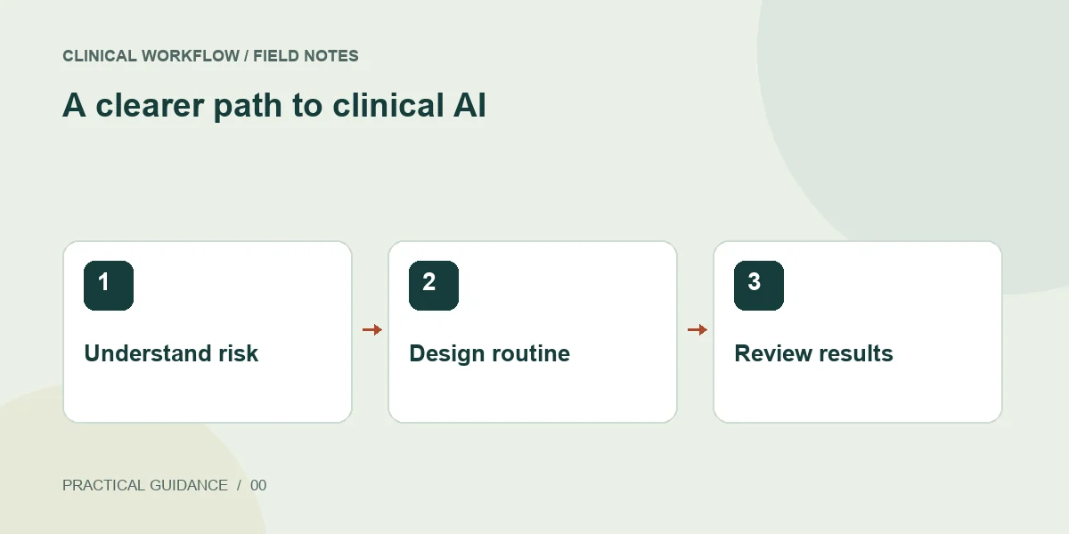 Clinical AI workflow: understand the risk, design the routine, and review the result